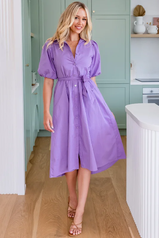 Shannon Midi Dress Lavender