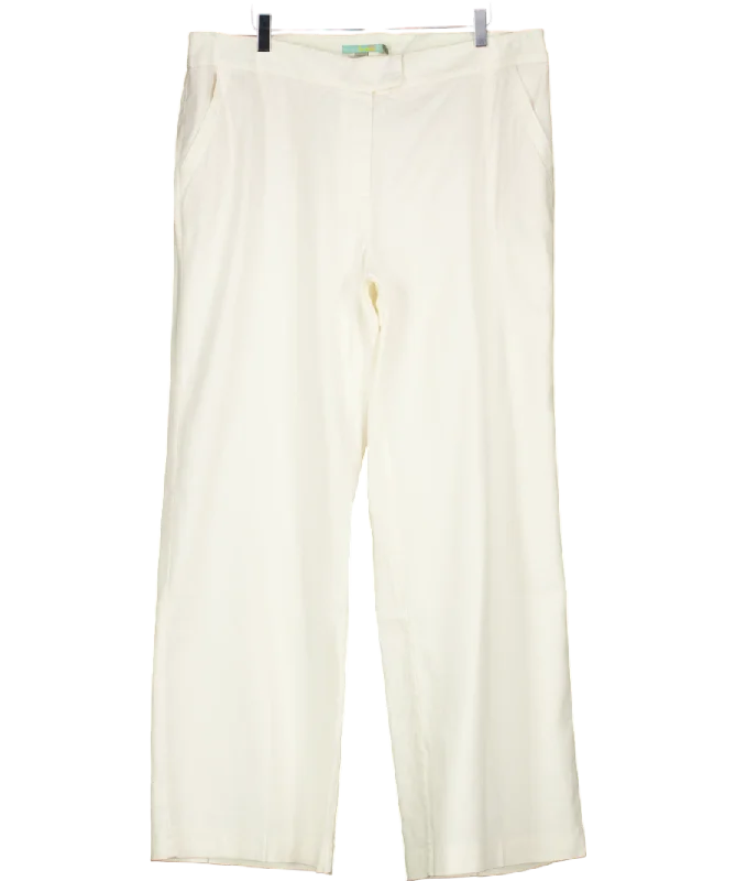 Boden White Mina Linen Trouser UK 18