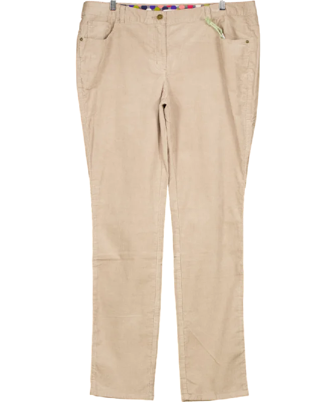 Boden warm Beige 5 Pocket Corduroy Slim Leg Trousers UK 18