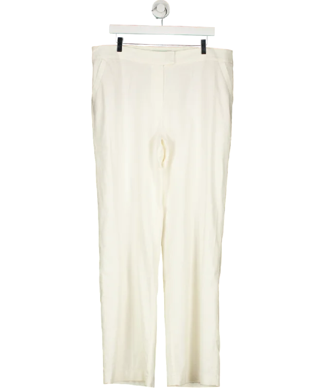 Boden White Mina Linen Trouser Long length UK 18