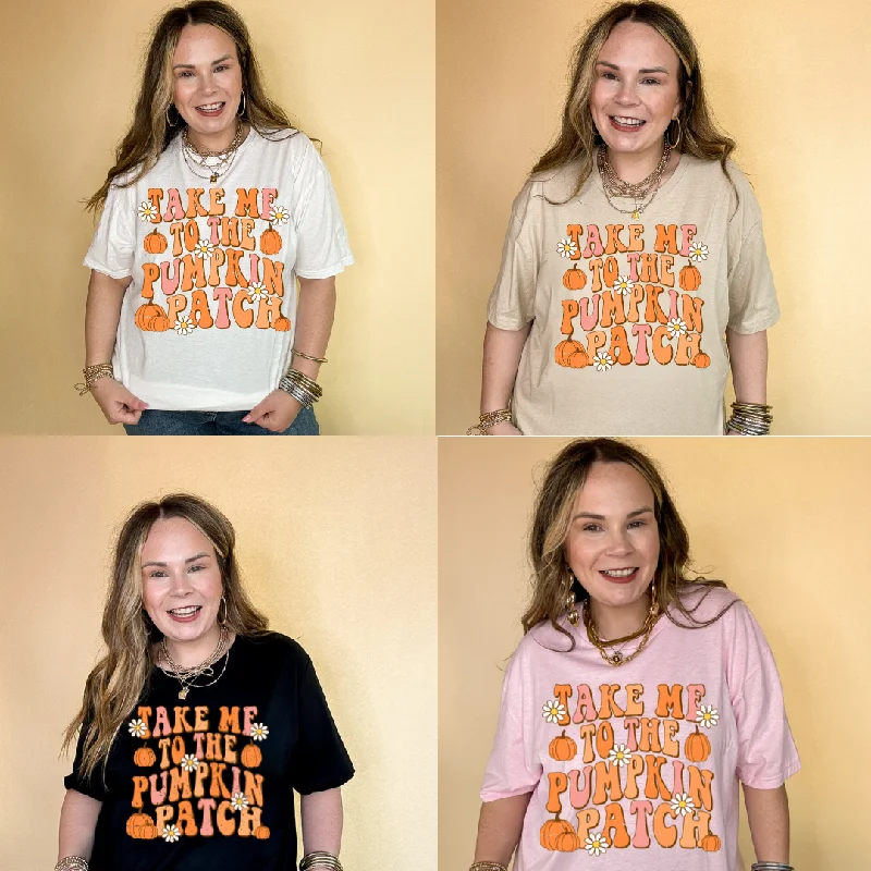 Online Exclusive | Take Me to The Pumpkin Patch Graphic Tee with Flowers and Pumpkins in Multiple Color Options