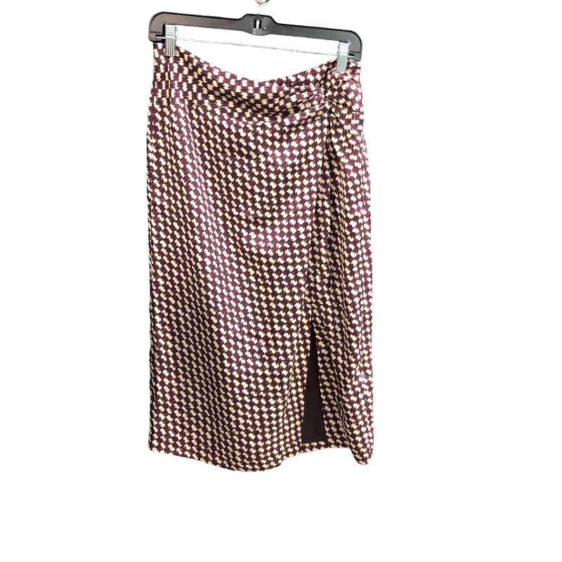 Skirt Midi By Ann Taylor In Cream & Red, Size: 6