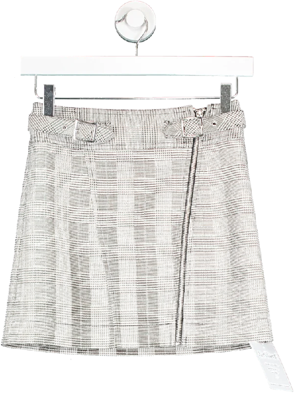 Topshop Grey Tartan Mini Skirt UK 4