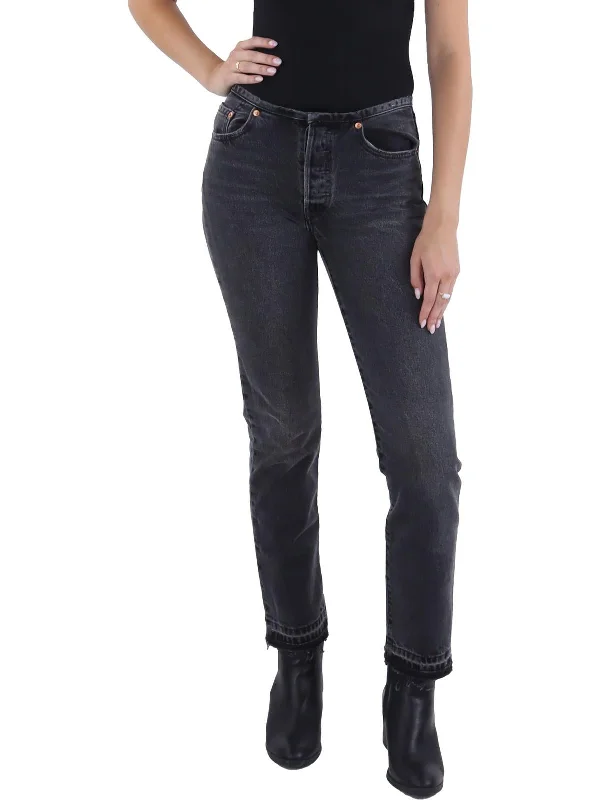 501 Womens Ankle High Rise Straight Leg Jeans