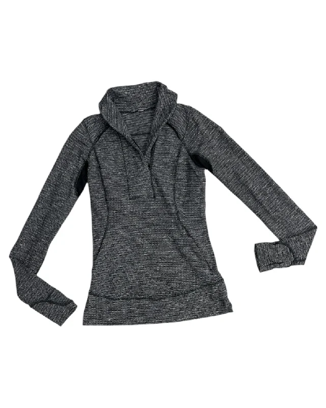 Athletic Top Long Sleeve Collar By Lululemon In Grey, Size: Xs