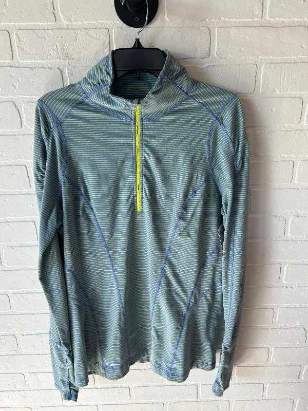 Athletic Top Long Sleeve Collar By Zella In Blue & Green, Size: Xl