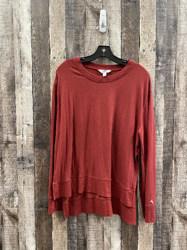 Athletic Top Long Sleeve Crewneck By Joy Lab In Red, Size: Xl