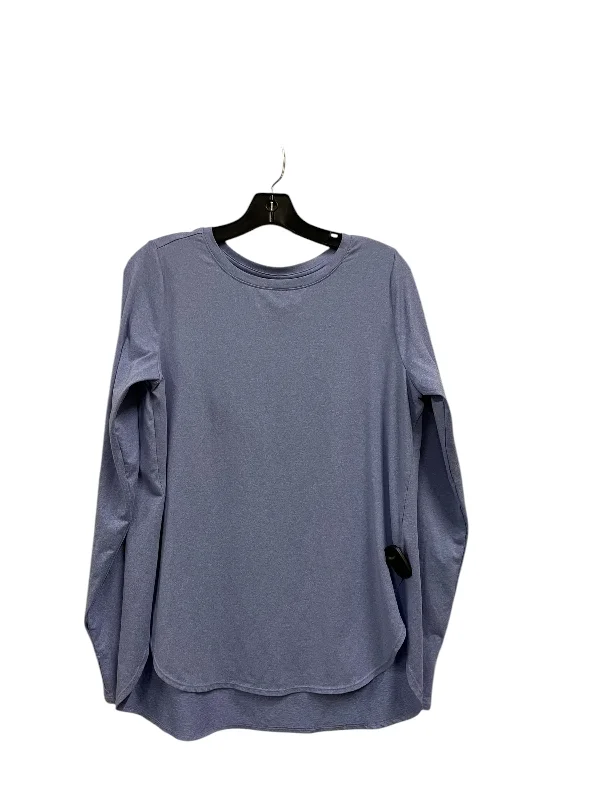 Athletic Top Long Sleeve Crewneck By Layer 8 In Blue, Size: M