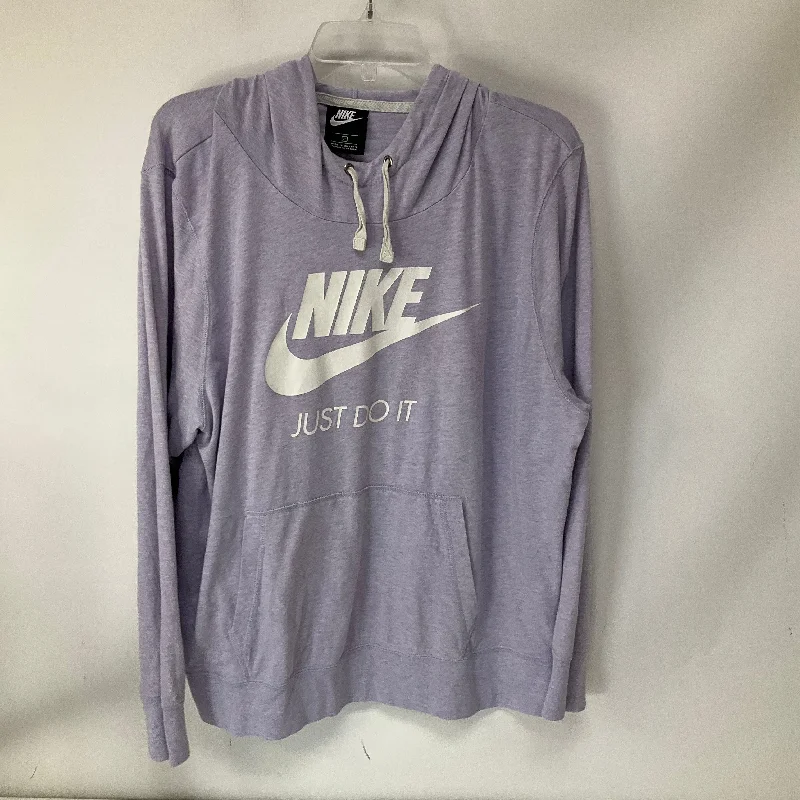 Athletic Top Long Sleeve Hoodie By Nike Apparel In Purple, Size: 2x