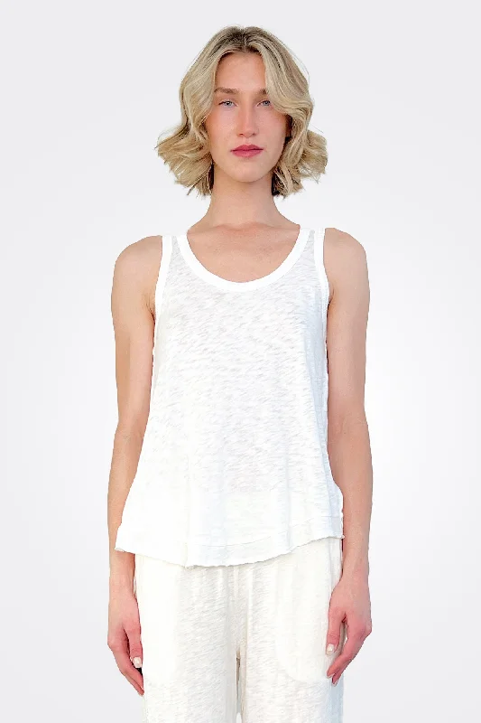 Bree Racer Tank - White Sand