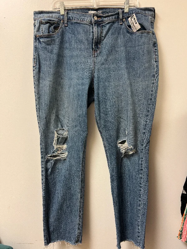 Jeans Boyfriend By Old Navy In Blue Denim, Size: 18