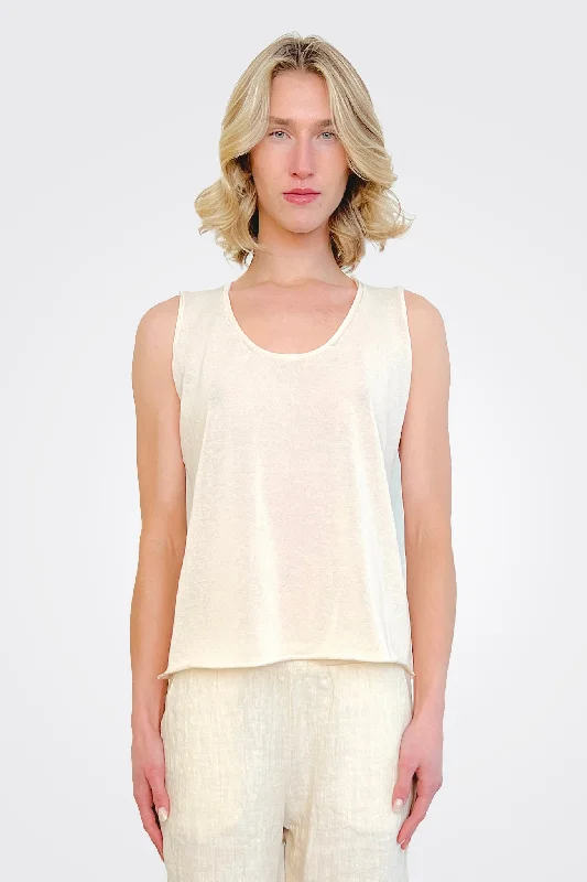 Round Neck Tank - Ivory