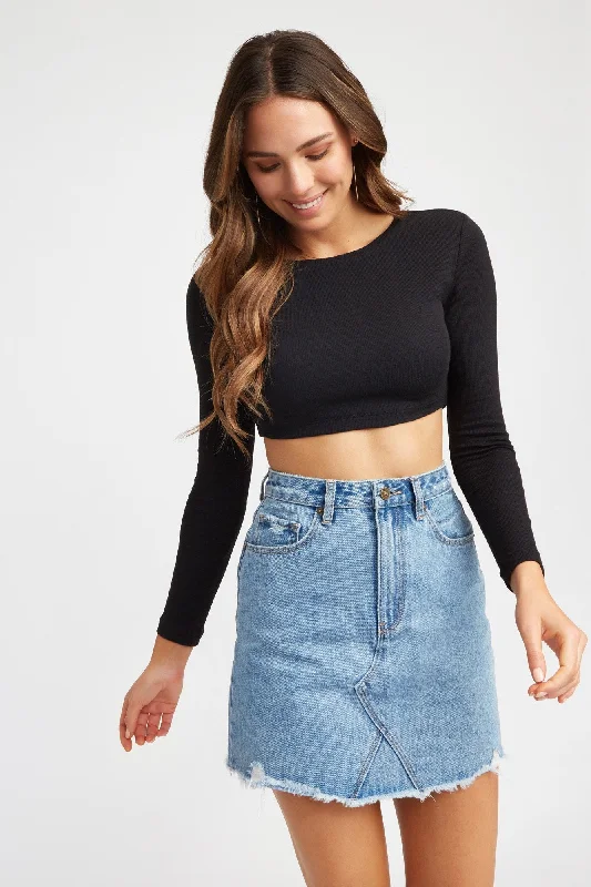 Sportif Long Sleeve Crop Top