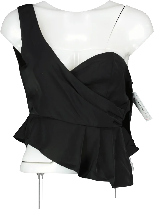 Superdown Black Karlie One Shoulder Top UK XS