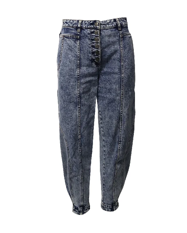 Ulla Johnson Brodie High Rise Tapered Jeans in Blue Cotton