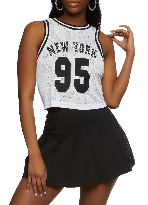 Studded New York 95 Cropped Basketball Jersey