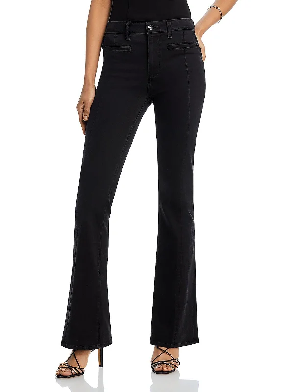 Womens High Rise Stretch Straight Leg Jeans