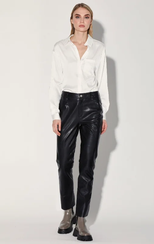 Yvette Pant, Black - Leather