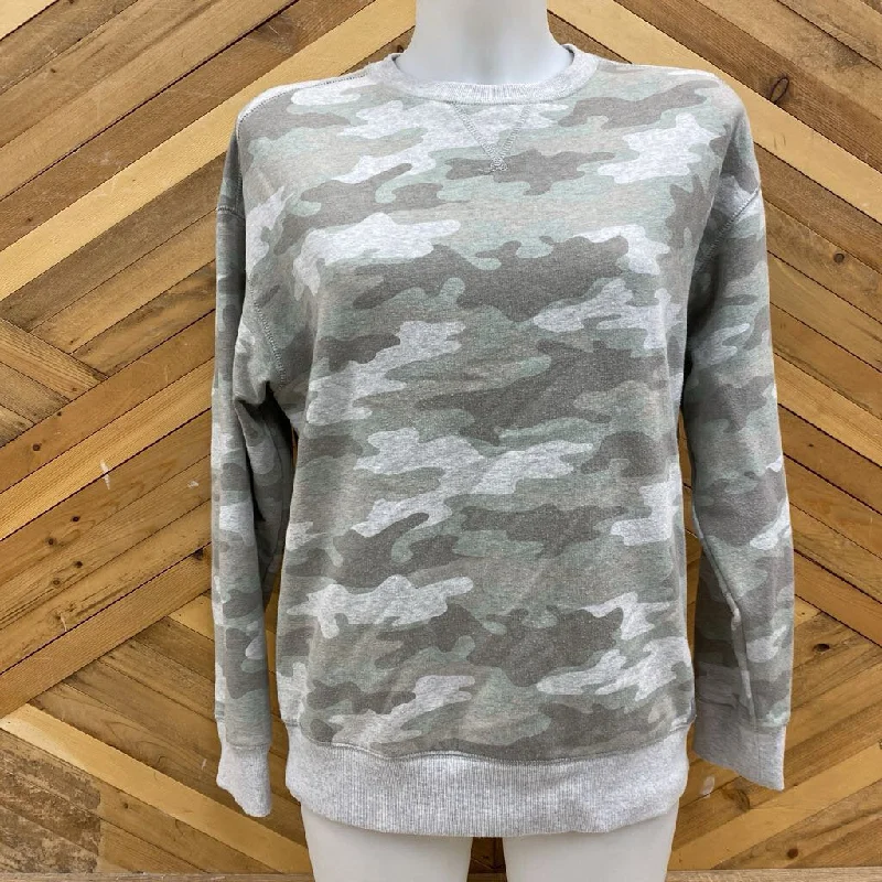 Eddie Bauer - Women's Camo Sweatshirt - MSRP $90: Grey/Green/Brown-women-SM