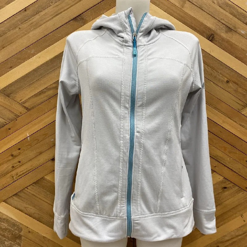 Eddie Bauer - Women's First Ascent Full-Zip Grid Fleece - MSRP comp $165: Light Grey/Blue-women-MD