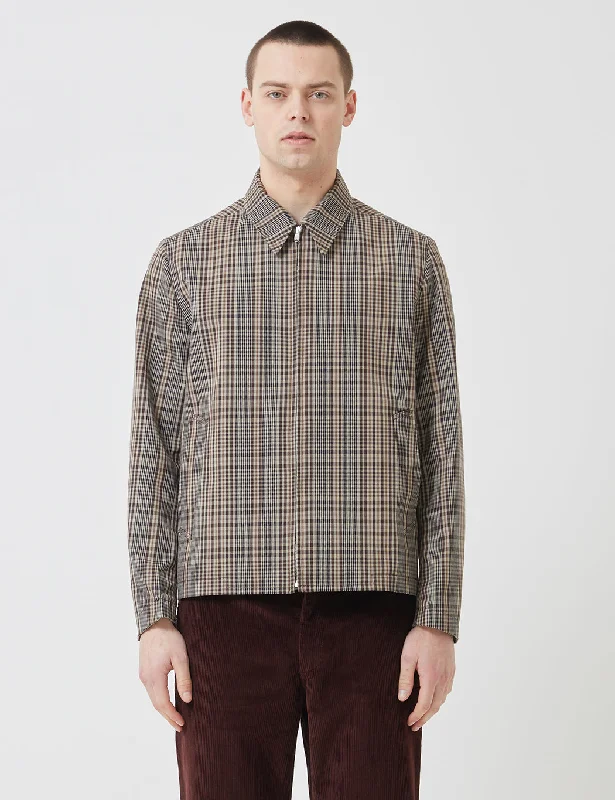 Norse Projects Elliot Compact Twill Jacket - Beige/Brown Check