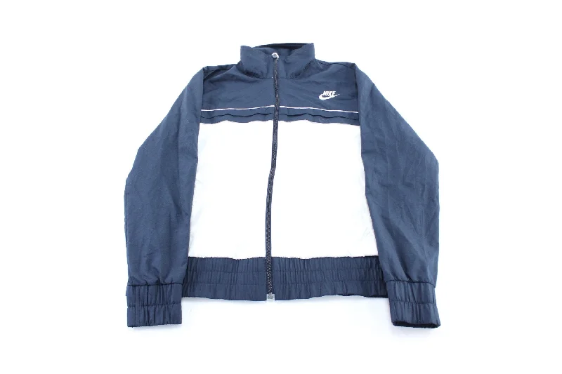 Women's Nike Embroidered Logo Blue & White Zip Up Jacket