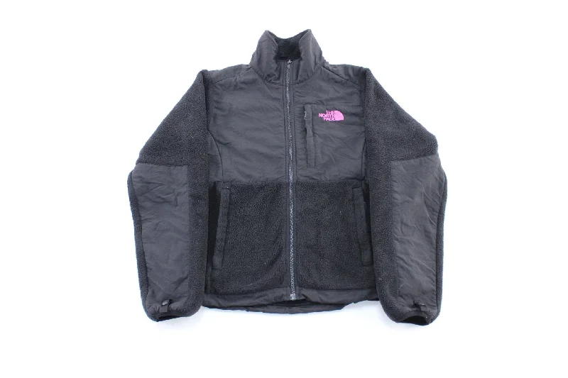 Women's The North Face Embroidered Logo Black & Pink Zip Up Jacket