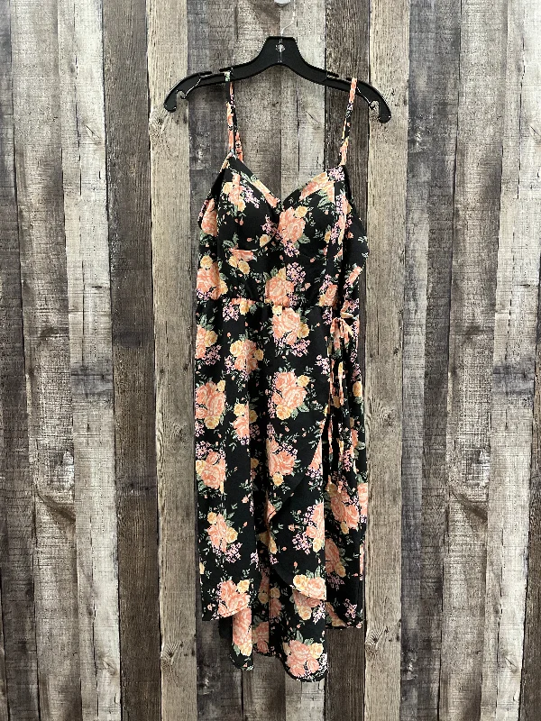 Floral Print Dress Casual Midi Lily Rose, Size Xl