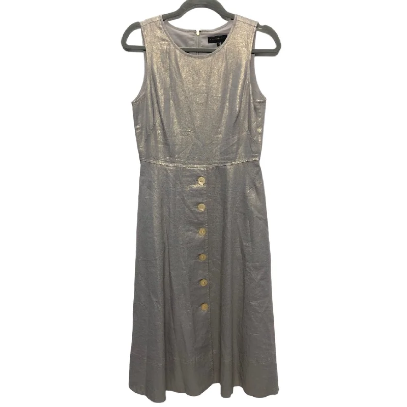 Gold & Grey Dress Casual Midi Donna Karan, Size 6