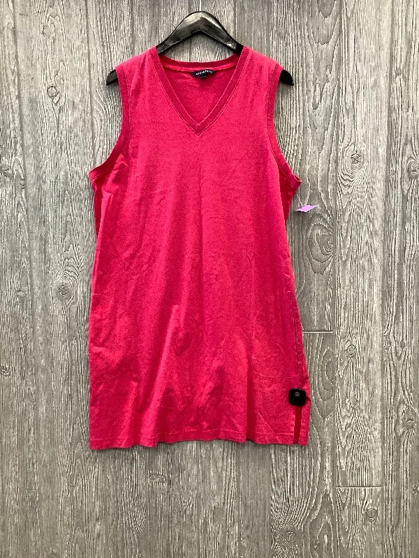 Pink Dress Casual Midi Lands End, Size L