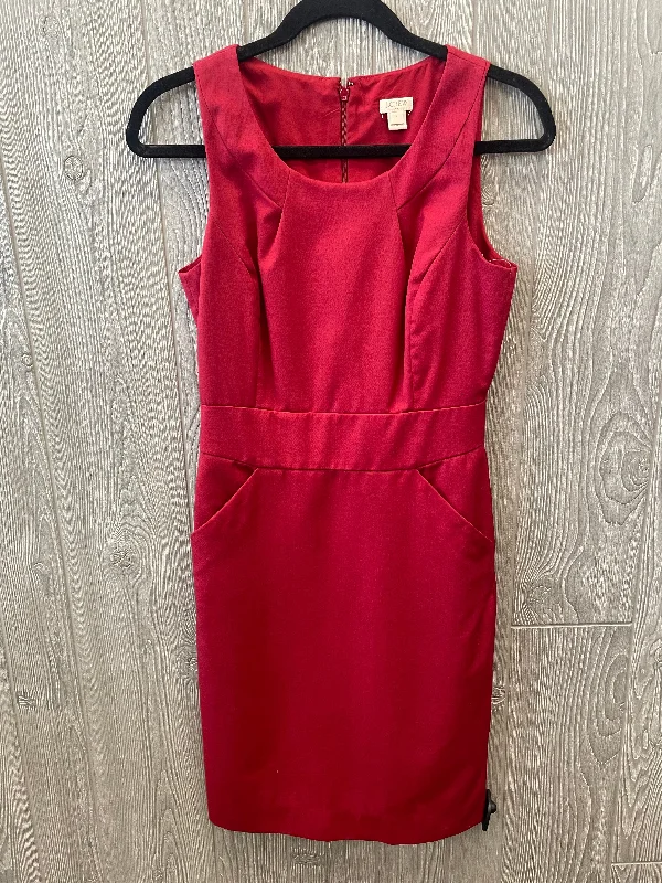 Red Dress Casual Midi J. Crew, Size 2