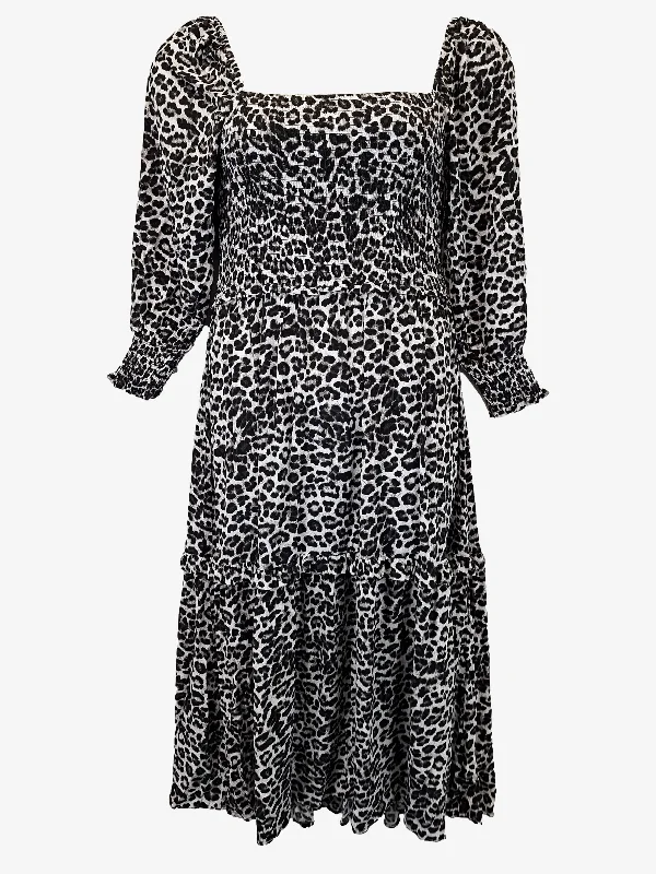 Decjuba Chic Snow Leopard Maxi Dress Size 12