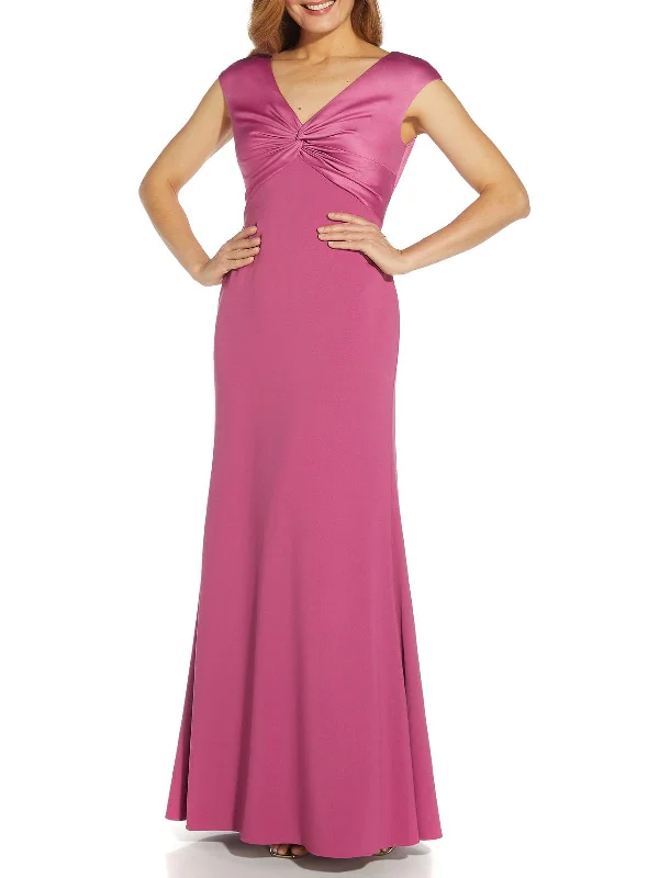 Womens Satin Crepe Evening Dress