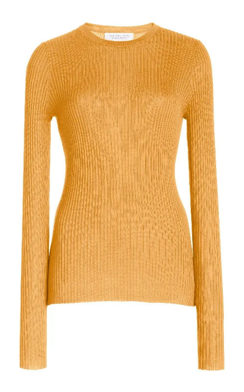 Browning Knit Sweater in Fluorescent Orange Cashmere Silk