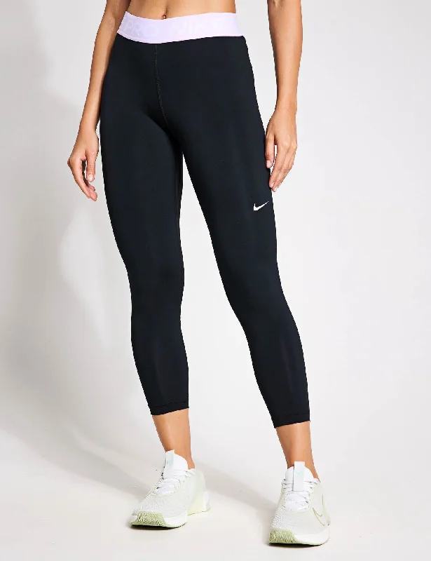 Pro 365 Cropped Mesh Panel Leggings - Black/Lilac Bloom/White